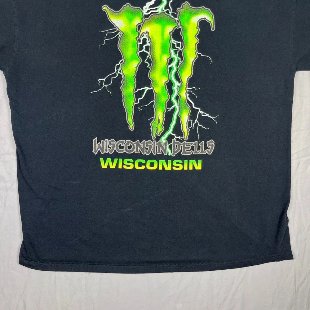 Gildan T-Shirt Mens XL Black Wisconsin Dells Monster Energy Style Tee
